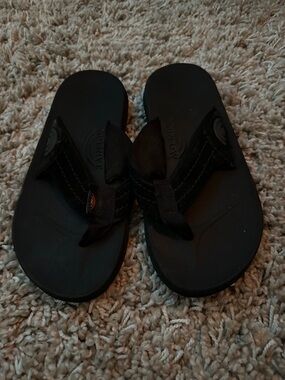 Rainbow Black Flip-Flop Sandals